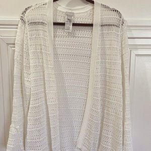 Never worn Chicos White Eyelet Sweater Size 3